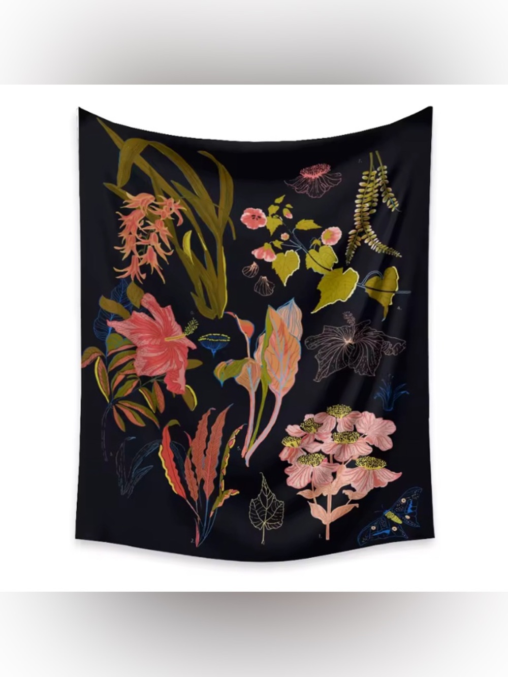 Vintage Psychedelic Tarot Botanical Chart Tapestry Wall Decor